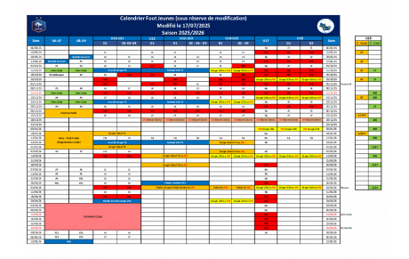 Calendrier Foot Jeunes